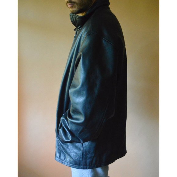 90s Mens Vintage Leather Jacket - Picture 4 of 4
